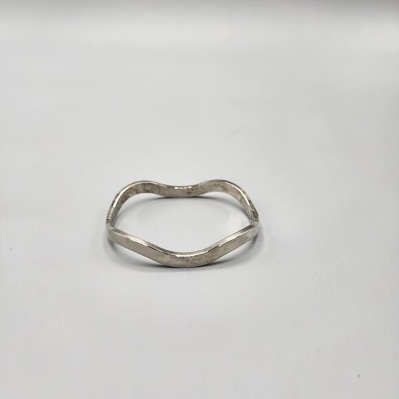 Wavy Hinged Bangle Bracelet 925 Sterling Silver Heavy 24.75g - Picture 2 of 10